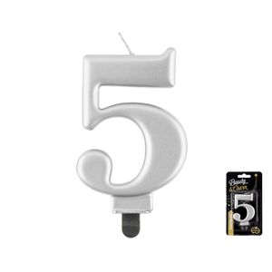 PF-SCS5 Svjećica za tortu 5 Siva 8cm