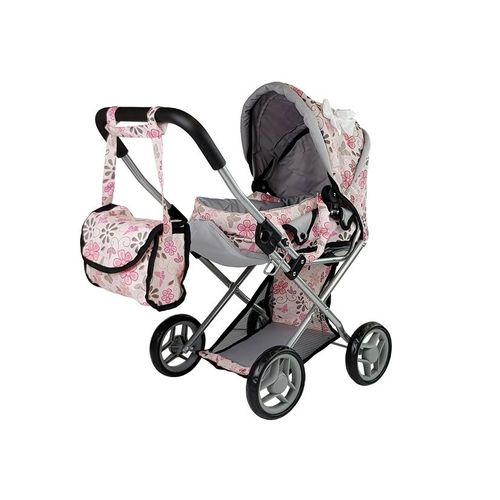 Kolica i torba za Alice Doll Pink Floral  slika 4