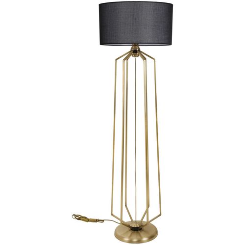 Alba Eskitme Lambader Silindir Hasır Siyah Abajurlu Black Floor Lamp slika 1