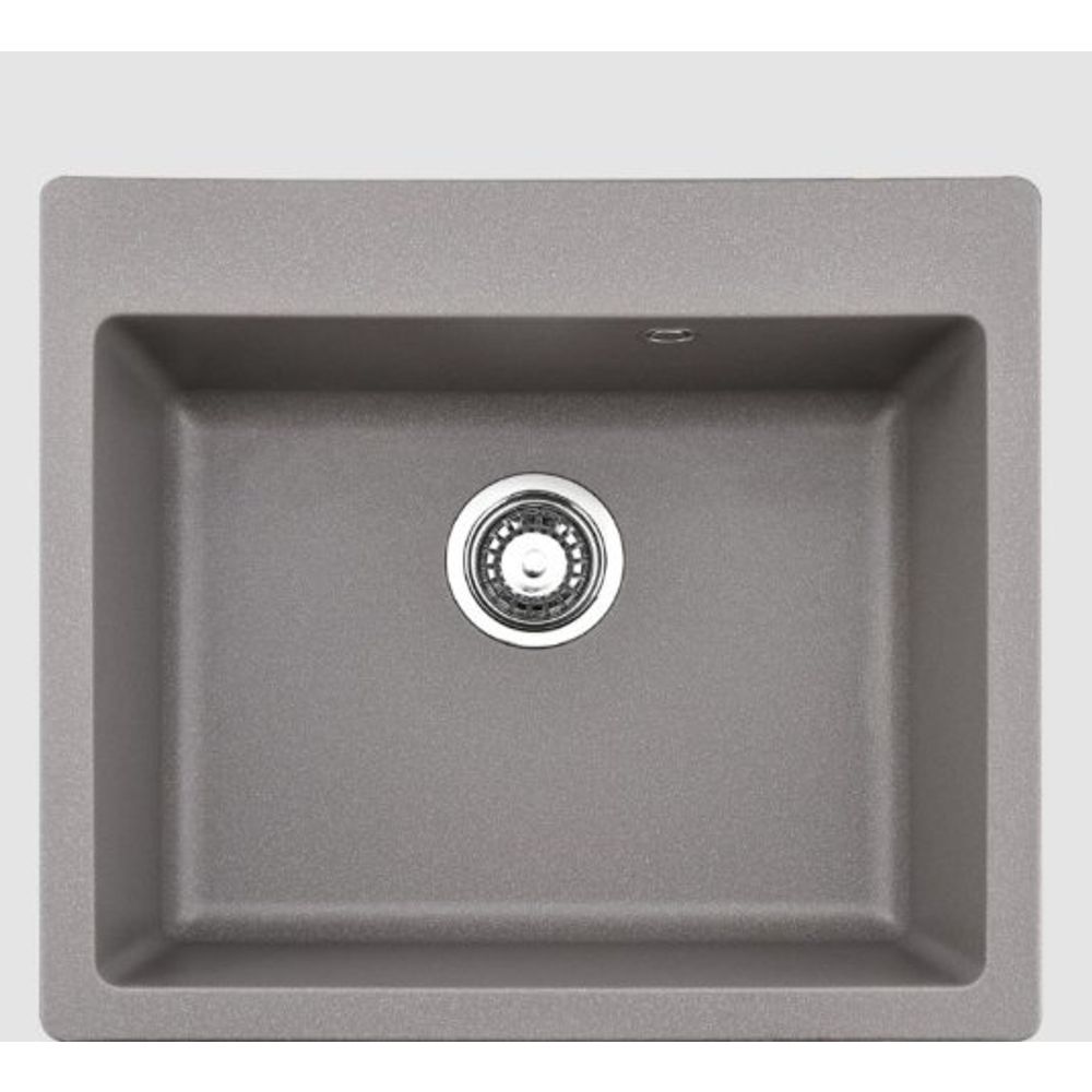 Inter Ceramic sudoper usadni pravokutni 50x57x22,5 cm + sifon, granit sivi slika 1