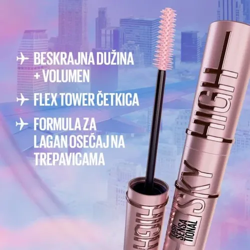 Maybelline New York Lash Sensational Sky High maskara burgundy haze​ slika 5