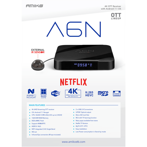 Amiko Prijemnik IPTV Android - A6N slika 4