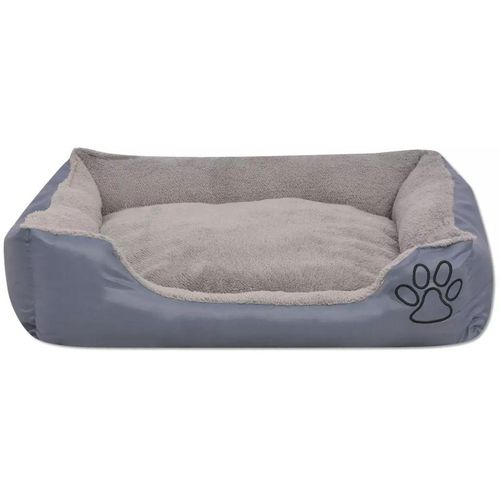 Krevet za pse s podstavljenim jastukom veličina S sivi slika 4