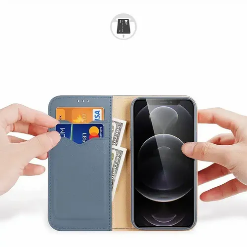 DUX DUCIS Hivo - kožna torbica novčanik za Apple iPhone 13 Pro Max plava slika 4
