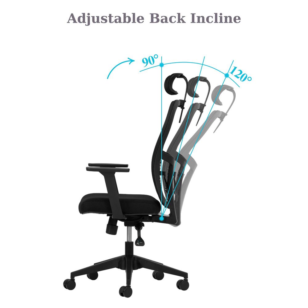 Office chair Lumbar 126 - Black colour slika 8
