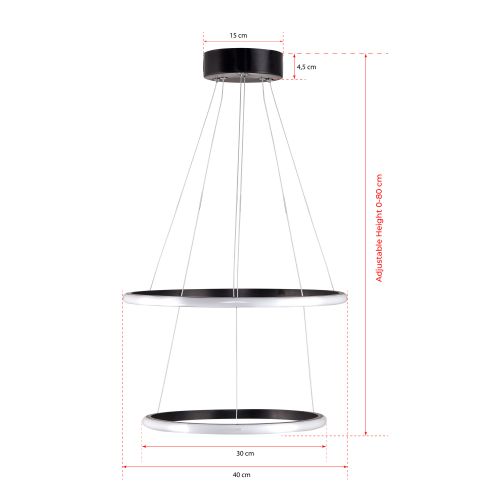 Leonis Black-White Light Black Chandelier slika 6