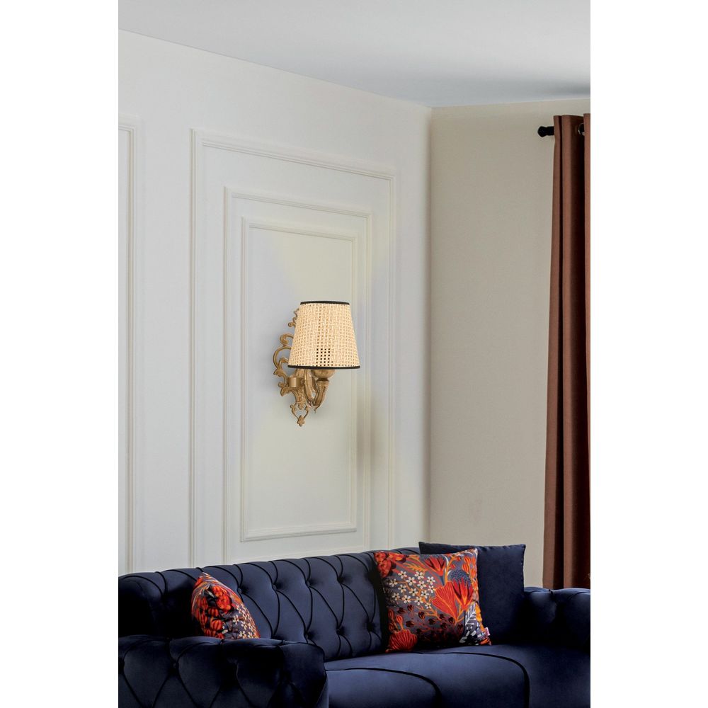 Lampa za zid Lily Coral - Prirodna, Zlatna slika 1