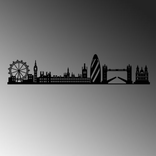 Wallity Metalna zidna dekoracija, London Skyline slika 5