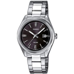 Casio Muški Sat MTP-1302PD-1A1VEF - Srebrni, Višenamjenski, Crni (Ø 39 mm)