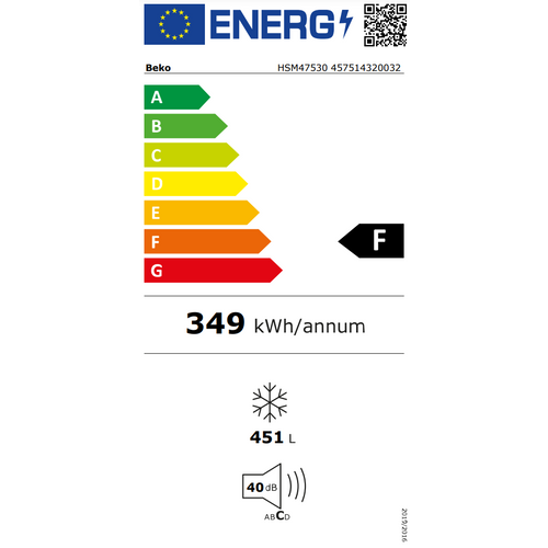 Beko HSM47530 Horizontalni zamrzivač, Zapremina 451 L, Širina 155.5 cm slika 6