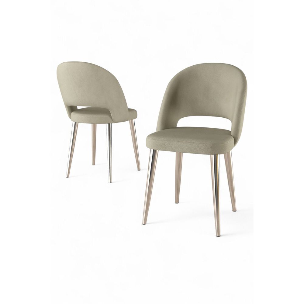 Set Stolica (6 Komada) Pane - Boje: Krem, Hrom slika 2