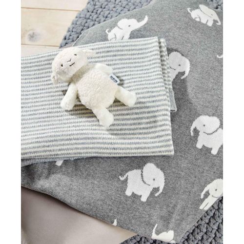 Mamas & Papas Pletena dekica - Grey & White Stripe slika 3