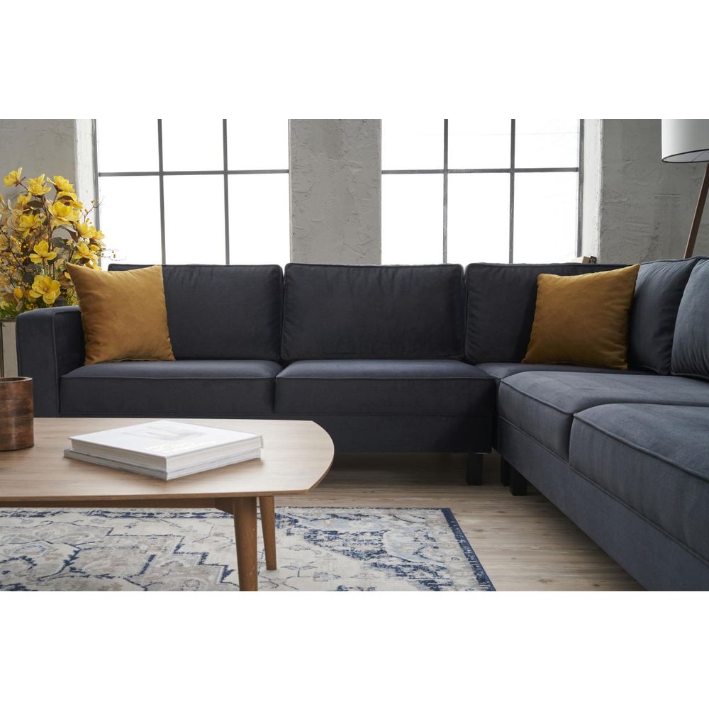 Kale Velvet - Ugao Sofa u Antracit Boji slika 4