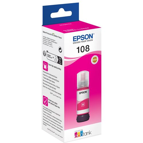 Tinta EPSON 108 EcoTank Magenta Ink Bottle, C13T09C34A slika 1