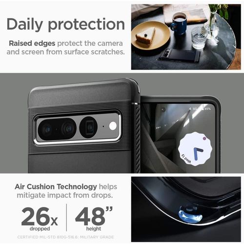 SPIGEN RUGGED ARMOR MASKA ZA GOOGLE PIXEL 7 PRO MAT CRNA slika 3