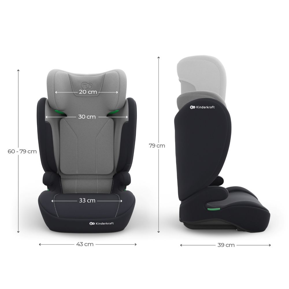 Kinderkraft autosjedalica I-Spark 2 Plus i-Size 15-36 kg (100-150 cm) bez Isofix-a, Grey slika 15