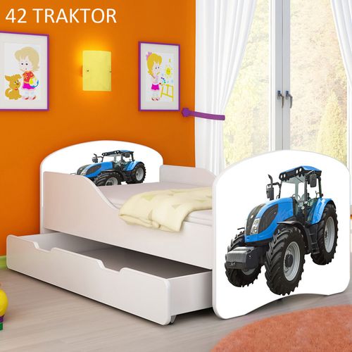 Dječji krevet ACMA s motivom + ladica 140x70 cm 42-traktor slika 1