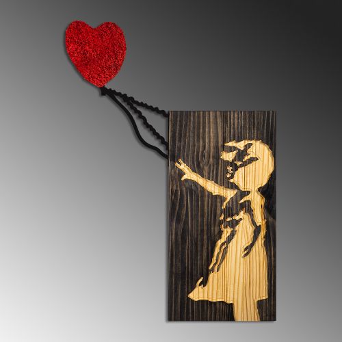 Banksy - 15-1 WalnutBrownRed Decorative Wooden Wall Accessory slika 4