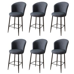 Alte - Crni Bar Stolac Set (6 Komada)