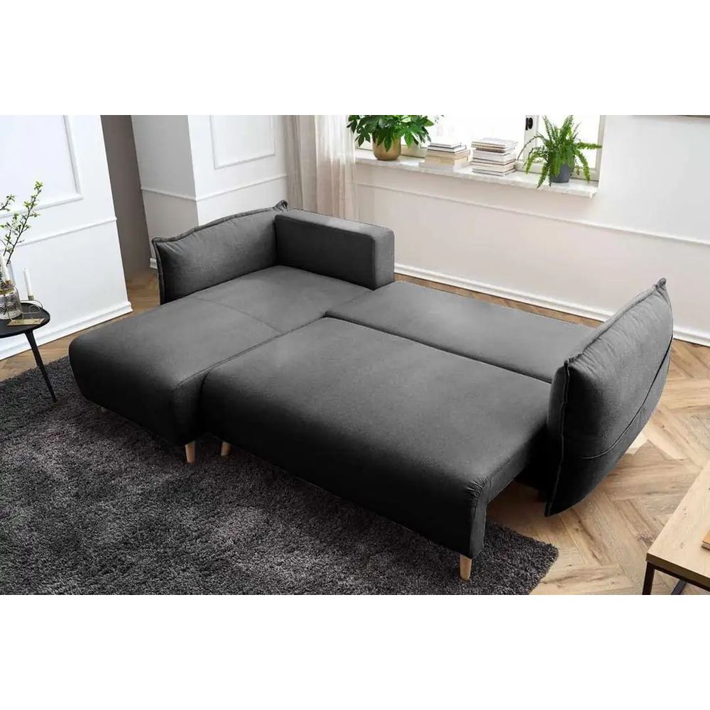 Ugaona Sofa Puffy - boja: antracit slika 3