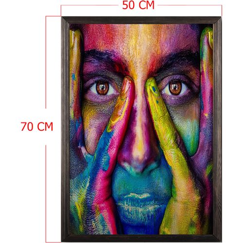 Wallity Drvena uokvirena slika, Face Color XL slika 3