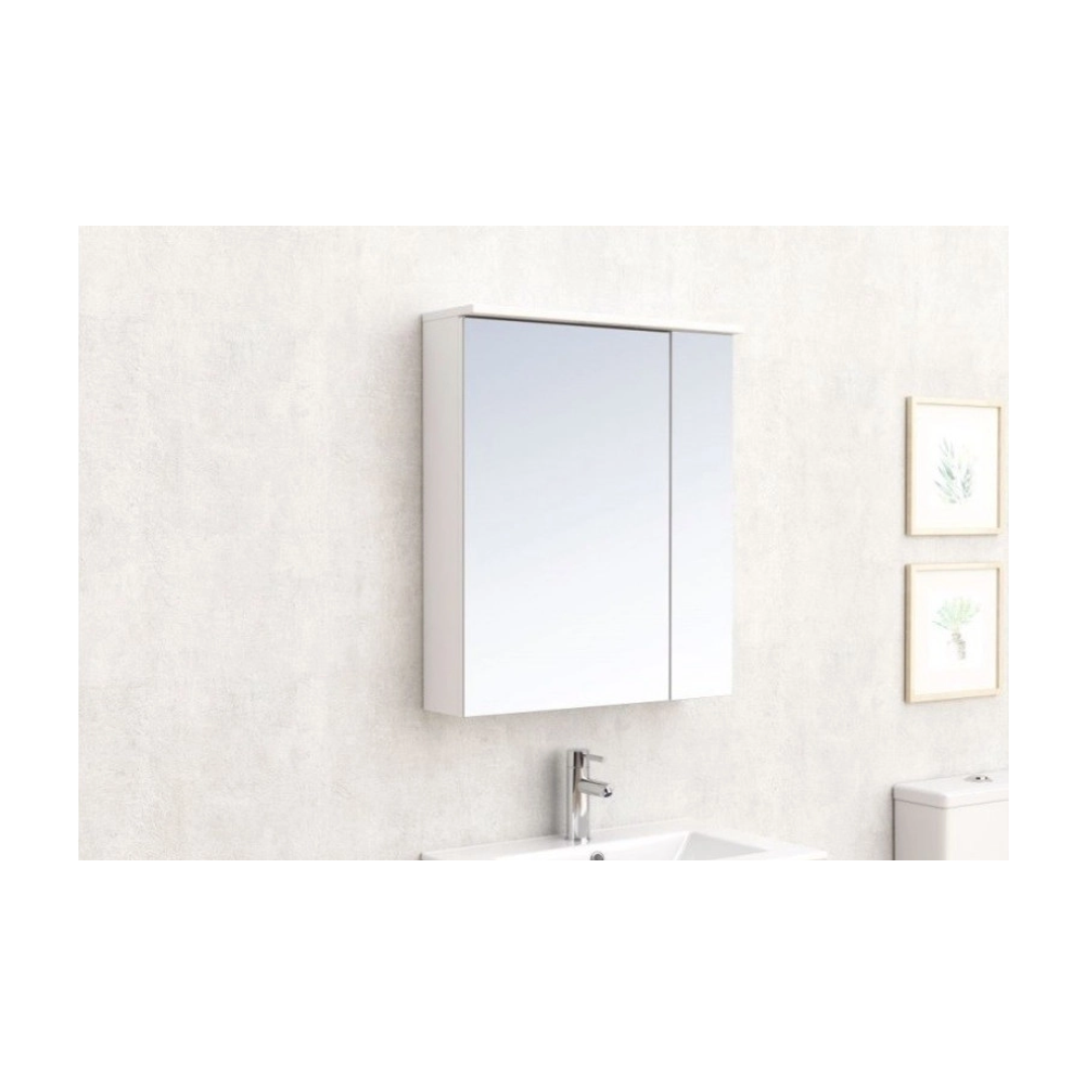 Inter Ceramic monca zidni kupaonski ormarić s ogledalom 60x17x70 cm, bijeli slika 1