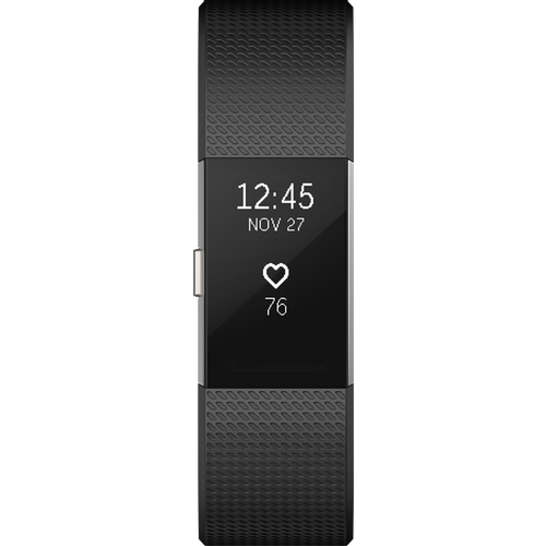 Fitbit Charge2 black/silver L fitness narukvica slika 2
