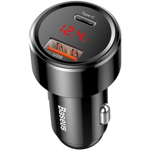 Baseus Magic auto punjač USB + USB-C QC 4.0 PD 45W (crni) slika 1