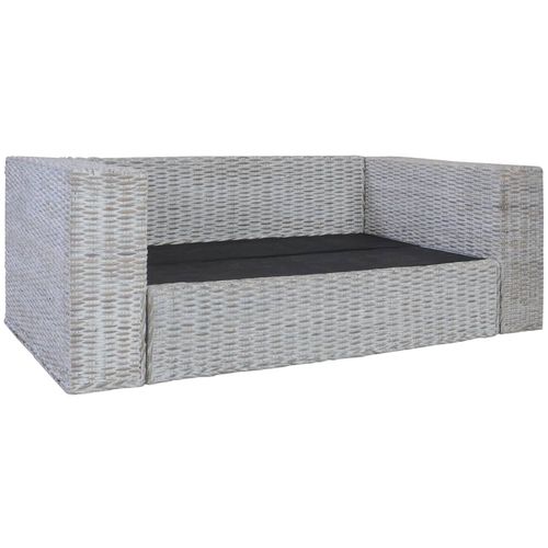 2-dijelni set sofa od prirodnog ratana s jastucima sivi slika 10