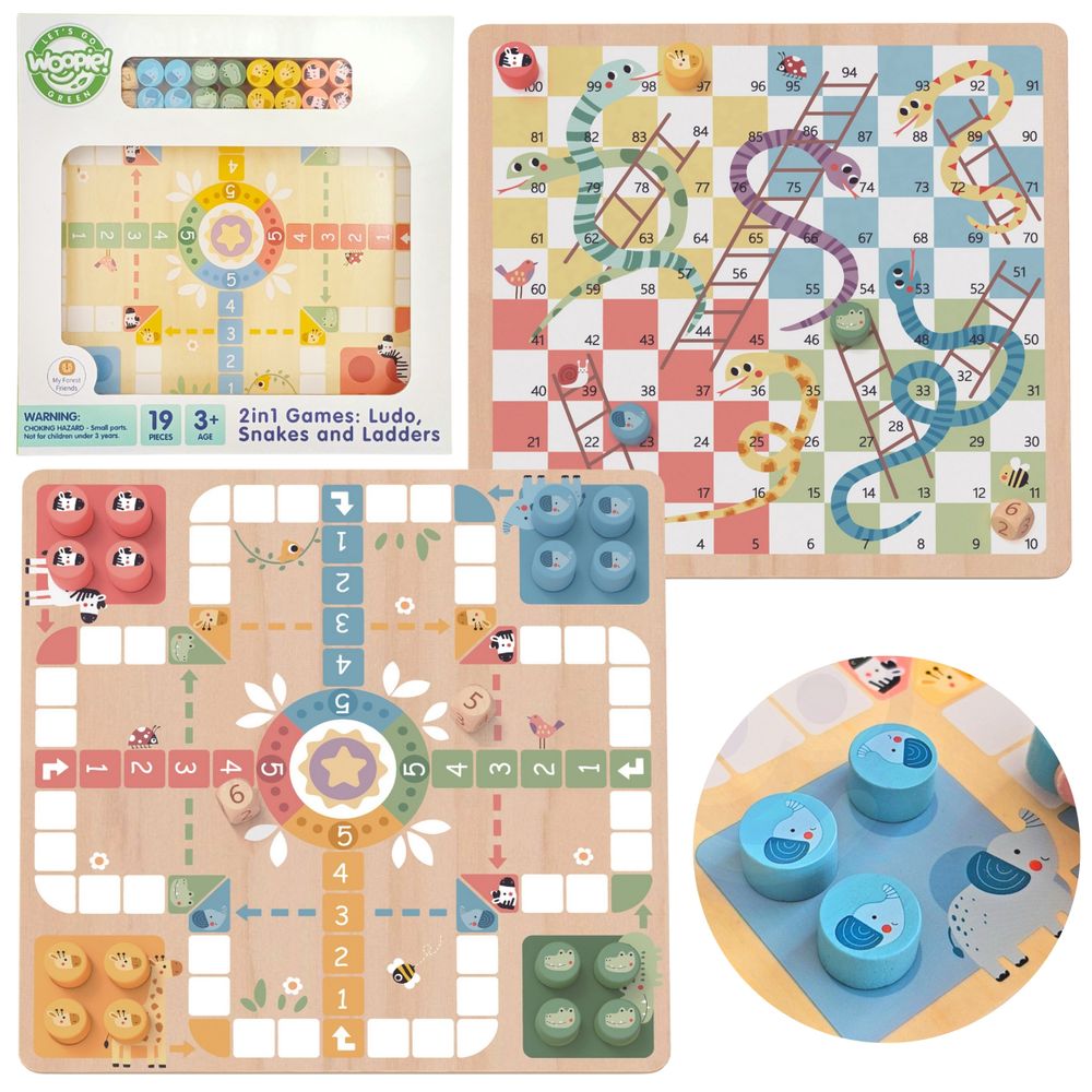 Woopie zelene logičke društvene igre 2u1 ludo kineski + oslobodite životinje slika 1