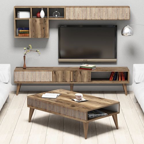 Milan - Walnut Walnut Living Room Furniture Set slika 1