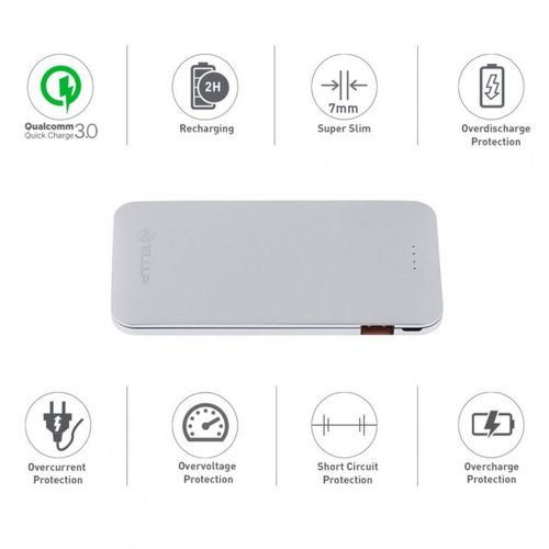 TELLUR POWER BANK QC 3.0 FAST CHARGE, 5000mAh, SILVER slika 2