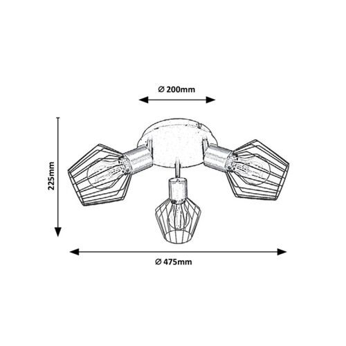 Rabalux Belano,spot, E27 3x40W slika 2