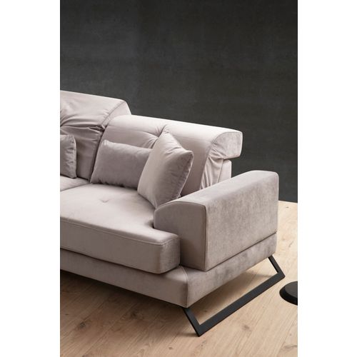 Atelier Del Sofa Kutna garnitura, Svijetlo siva, Frido Left (Chl+3R) - Light Grey slika 2