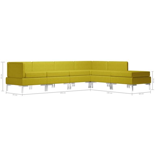 6-dijelni set sofa od tkanine žuti slika 8