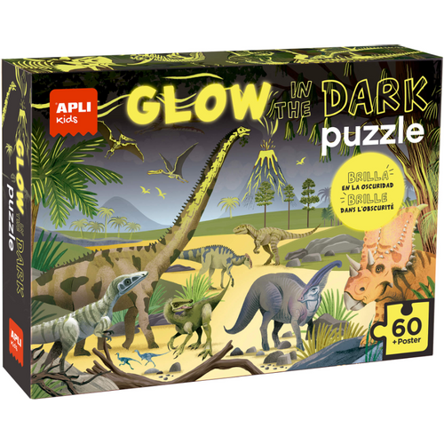 APLI kids Puzzle koje svetle u mraku - dinosaurus slika 1