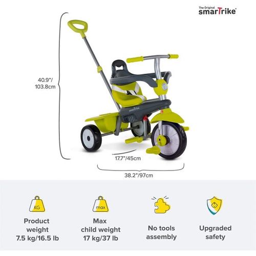 Smart Trike Tricikl Breeze15-36 M Zeleno Sivi slika 3