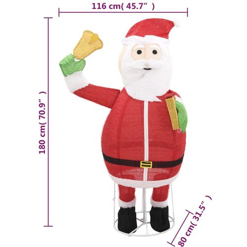 Ukrasna božićna figura Djeda Mraza LED luksuzna tkanina 180 cm slika 12
