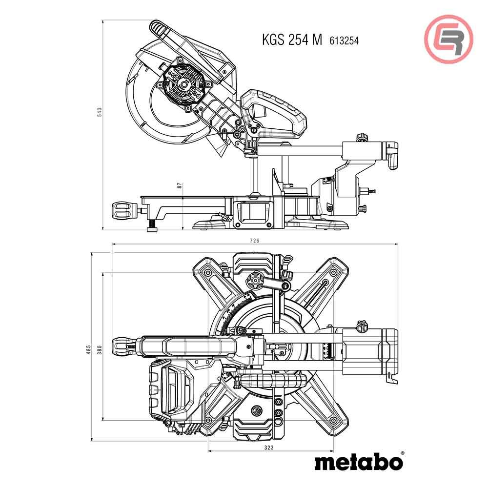 Metabo Pila Kružna KGS 254 M Za Kutno Rezanje Potezna 254 mm / 1,8 kW Sa Dva Lista Pile – 613254900 slika 13