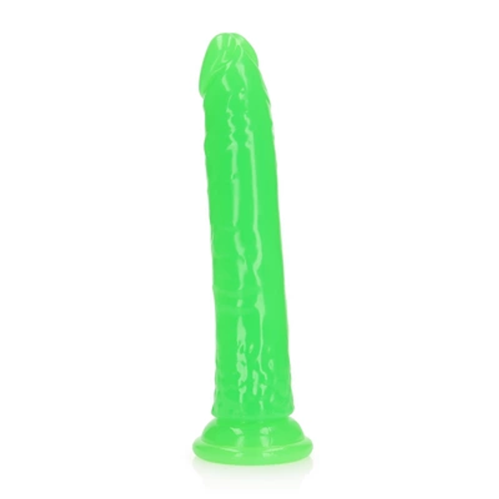 RealRock by Shots Tanki realistični dildo s vakuumskom čašicom - Sjaj u tami - 9'' / 22,5 cm slika 1