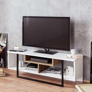 TV Stalak Asal (120) - Bijela, Oud Hrast, Crna