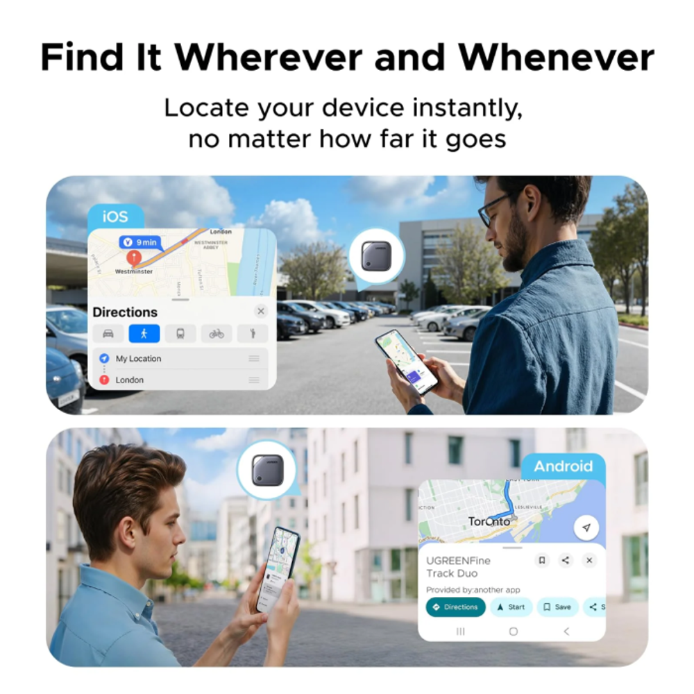 UGREEN Finder Pro Bluetooth sledilnik za iOS i Android, 4 kosa slika 7