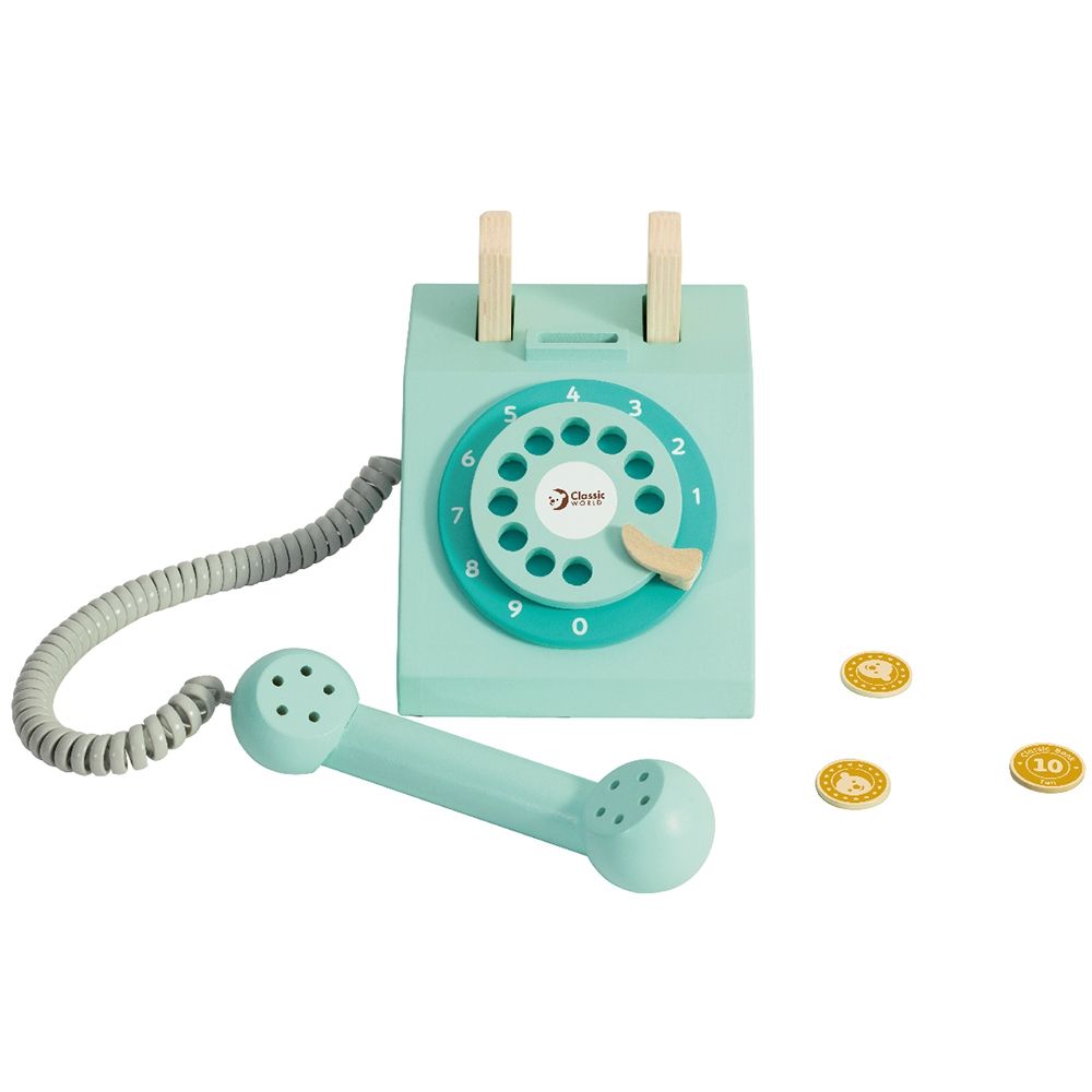 Classic world klasični drveni telefon za djecu 4 kom. slika 9