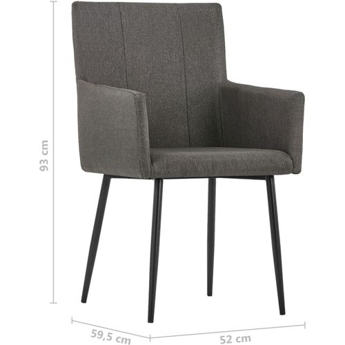 Blagovaonske stolice 2 kom smeđe-sive od tkanine slika 20