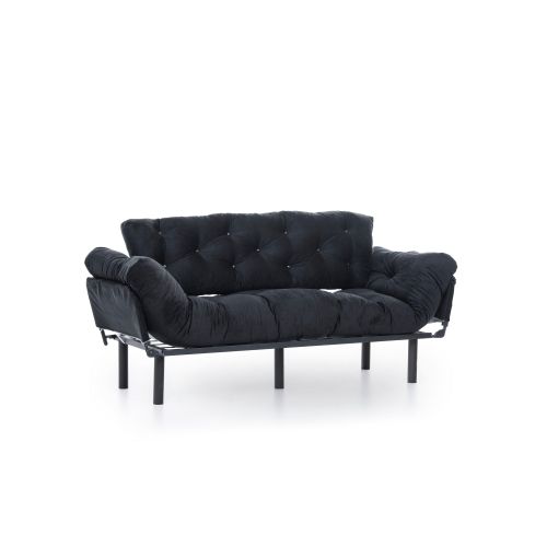 Atelier Del Sofa Trosjed na razvlačenje, Crno, Nitta Triple - Black slika 4