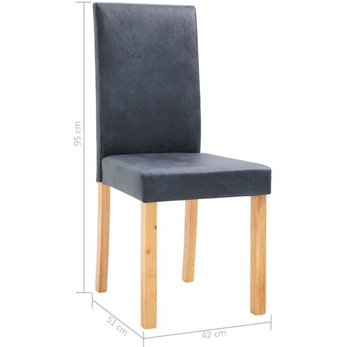 Blagovaonske stolice od umjetne brušene kože 4 kom sive slika 24