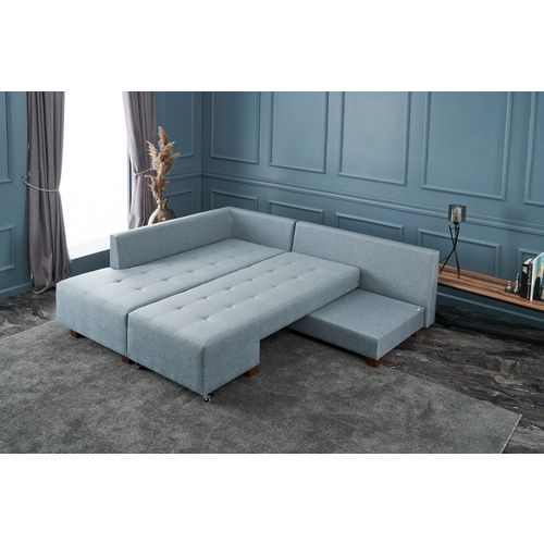 Atelier Del Sofa Kutna garnitura na razvlačenje, Svijetlo plava, Manama Corner Sofa Bed Left - Light Blue slika 2