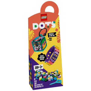 Lego Narukvica i privjesak za torbu - Neonski tigar, LEGO Dots
