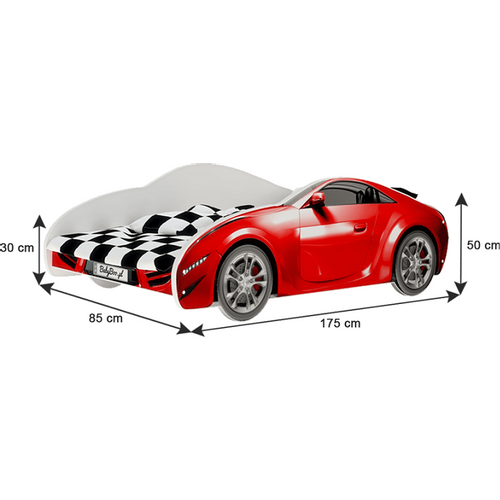 Krevet sportski auto - crveni (160 x 80 cm) slika 2