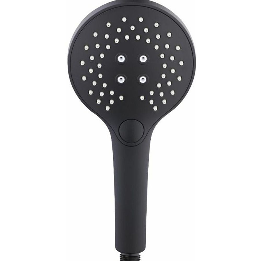Inter Ceramic tuš ručica, 3 funkcije 12cm abs crna slika 1